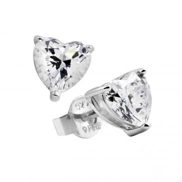 Boucle d'oreille cœur zirconium